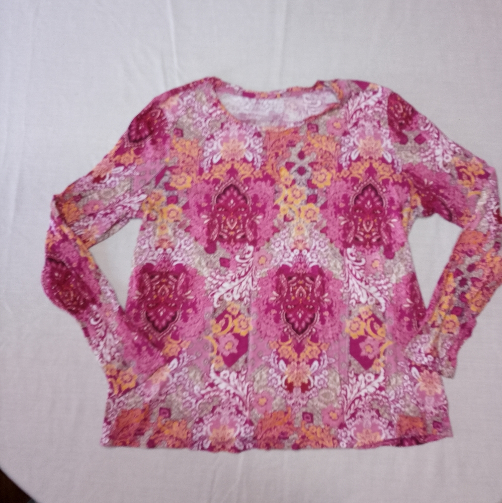 Blue Sol Boho Print Long Sleeve T-Shirt